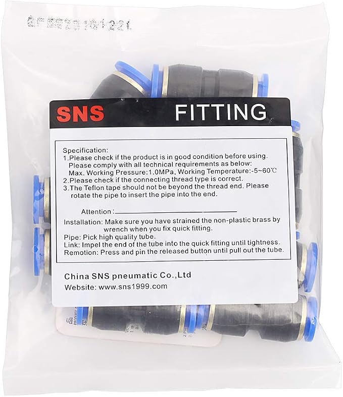 SNS 1/2" Tube OD Plastic Straight Union Pipe Tube Fitting Straight Pneumatic - Image 3