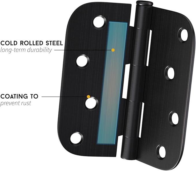 3 Pack goldenwarm 4 inch Oil Rubbed Bronze Door Hinges Exterior Door Hinges - Image 3