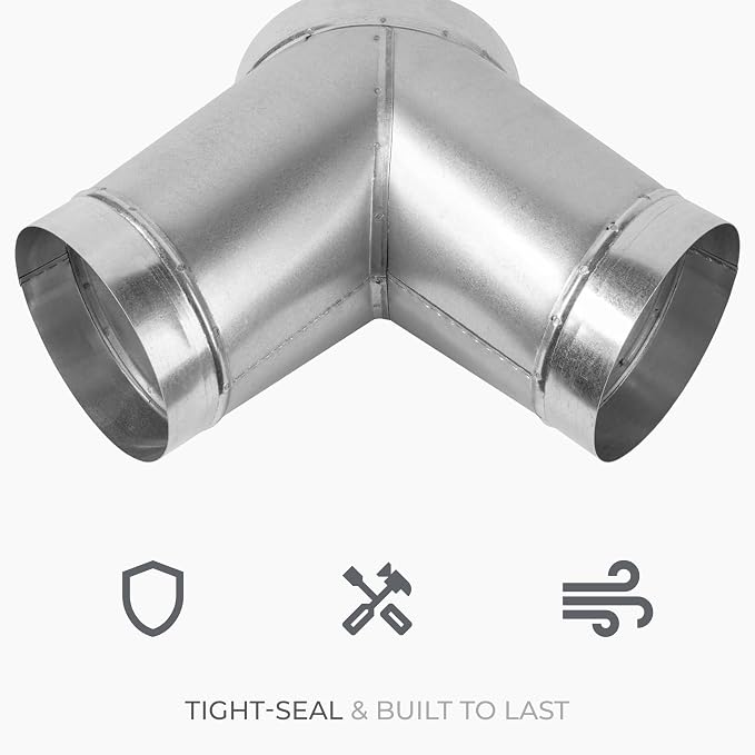 45° Degree Ø8 x 6 x 6 Inch Y Shape Duct Splitter - Image 4