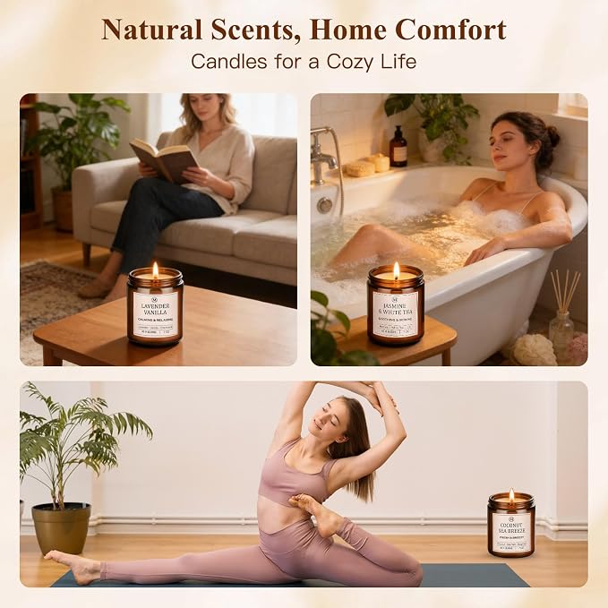 Scented Candles for Home, 7oz Each. Natural Long-Lasting Aromatherapy Candles - Image 6