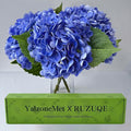 YalzoneMet 3 PCS Dark Blue Hydrangea Artificial Flowers 21 inches Real Touch by YalzoneMet