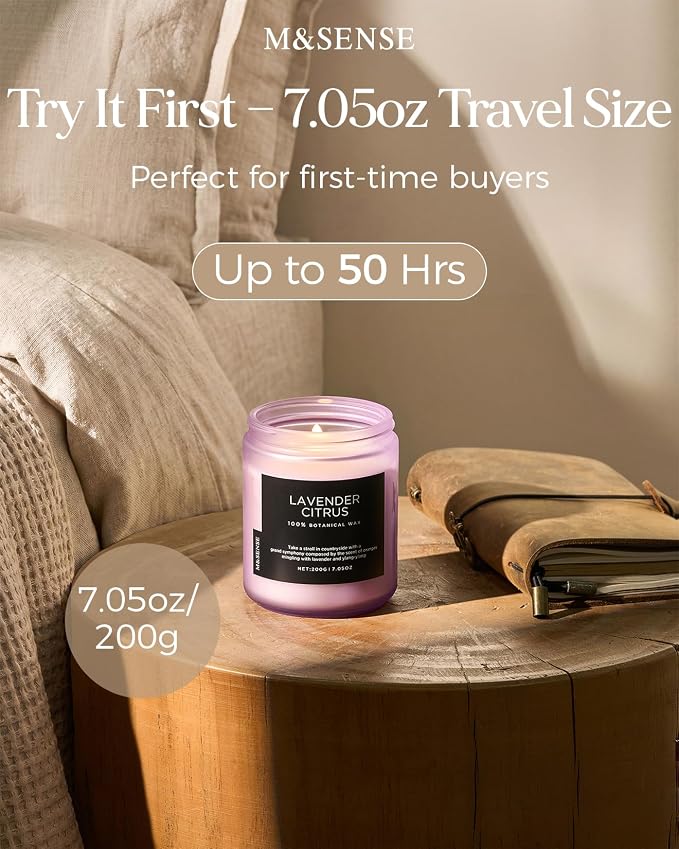 M&SENSE Lavender Citrus Scented Candles - Image 3