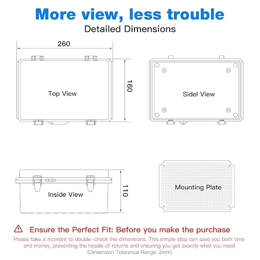 Junction Box Waterproof Outdoor Electrical Boxes IP67 Plastic Enclosure | - Image 3