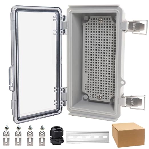 Waterproof Electrical Box, IP67 Junction Box Stainless Steel Latch Hinged Clear by YETLEBOX