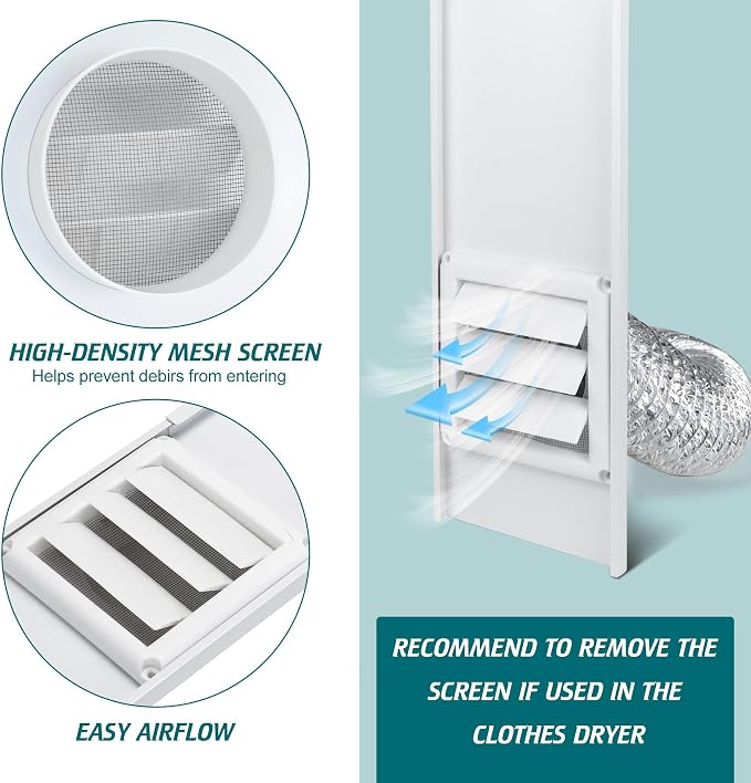 Daisypower Dryer Vent Window Kit, Adjustable Window Vent Kit - Image 6