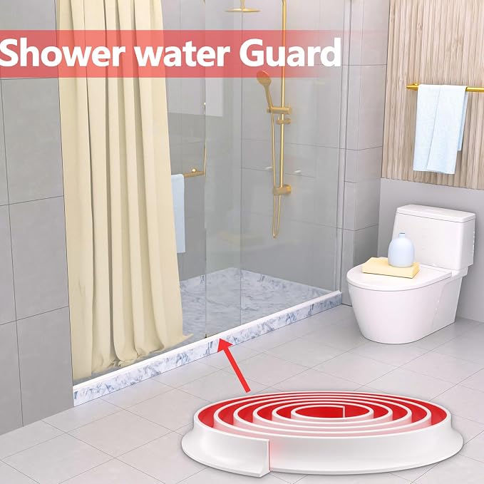 New Collapsible Shower Threshold Water Dam, Self Adhesive Silicone Waterproof - Image 7