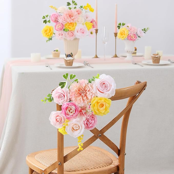 Artificial Flowers Fake Rose Flowers Dahlia - Image 6