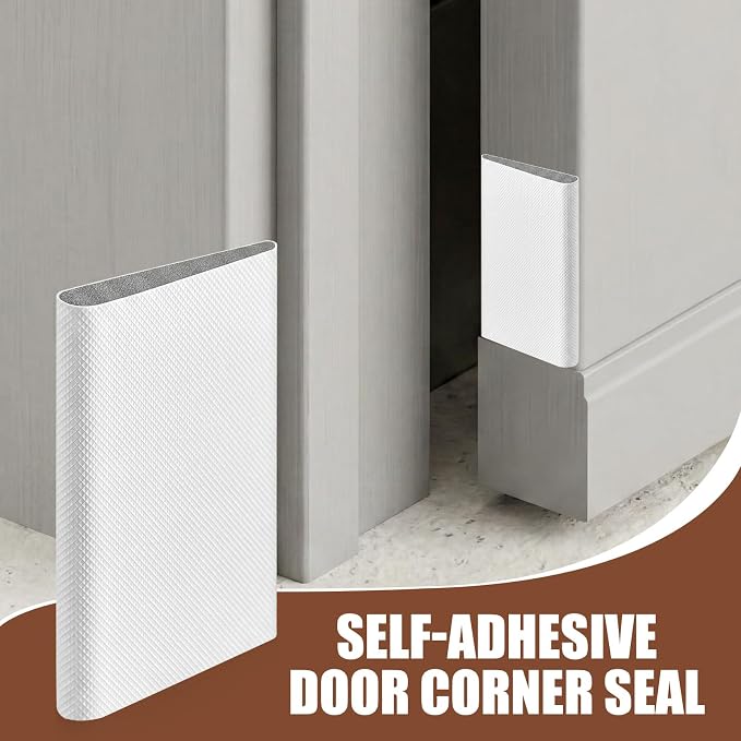 Zonon 16 Pieces Door Corner Seal Pads Adhesive Weatherstripping, Weather - Image 5
