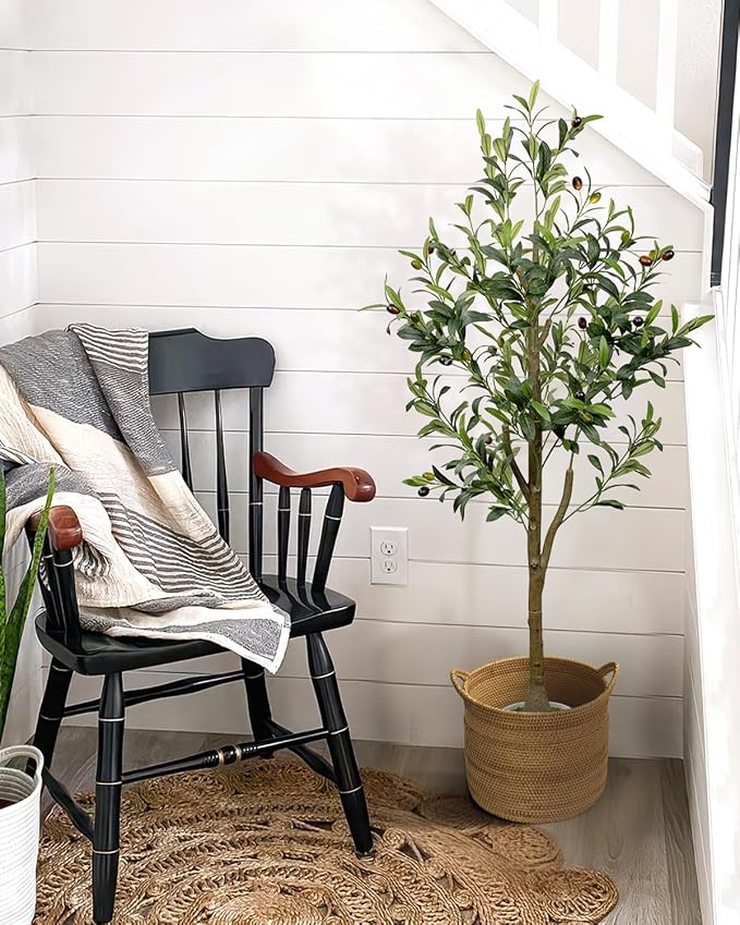 4FT Artificial Olive Tree Indoor Tall Faux - Image 6
