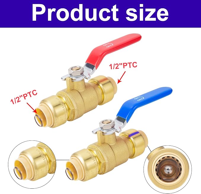 1/2 Inch Push-Fit Full Port Ball Valve - Image 2