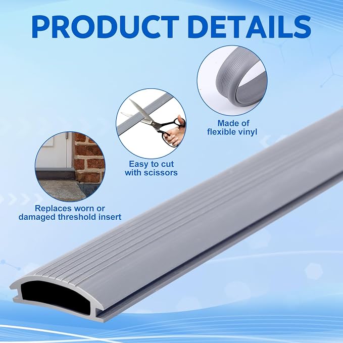 2 Pcs 72 Inch Gray Vinyl Replacement Insert - Image 3