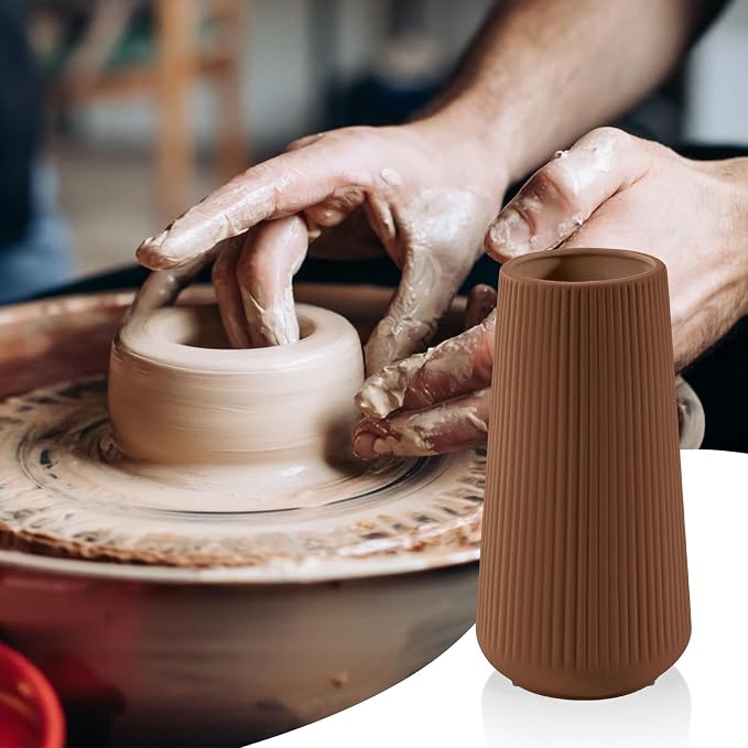 Caramel Ceramic Vase, GUKJOB Small Cute Flower Vase - Image 7