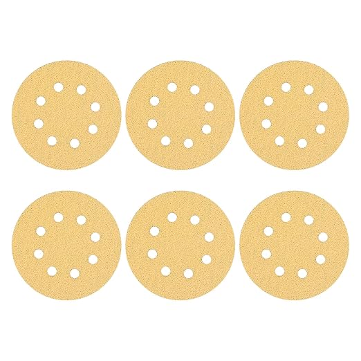 HARFINGTON 25Pcs 5Inch Sanding Discs 40Grit Yellow Aluminum Oxide 8 Hole | Hook by HARFINGTON