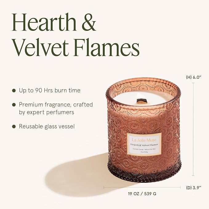 LA JOLIE MUSE Hearth & Velvet Flames Scented Candle - Image 6