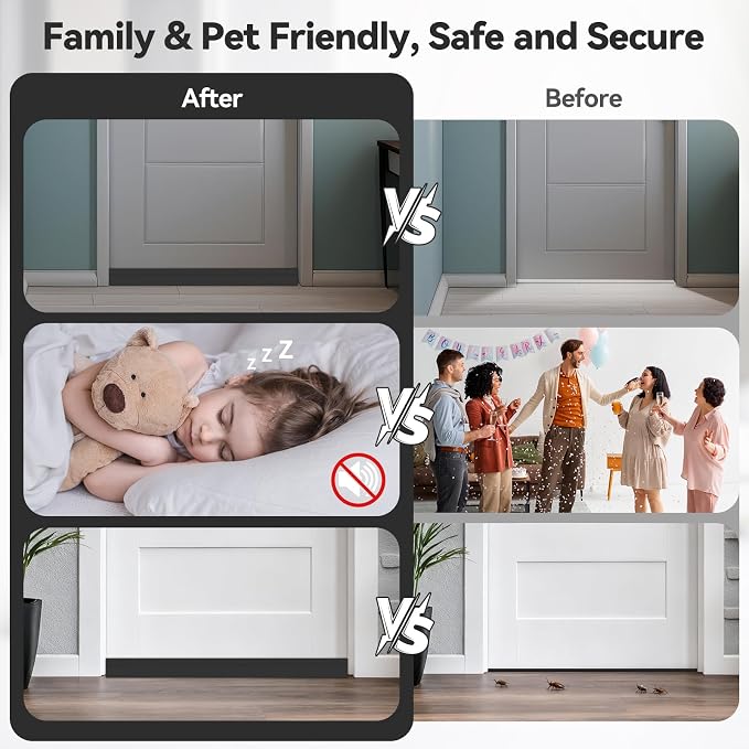 Ohuhu 118" Silicone Door Draft Stopper, - Image 2