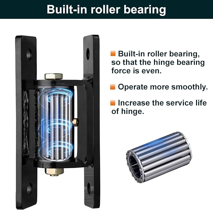 7in Heavy Duty Gate Hinges | 1100 lbs Max Load, 90° In/Outward Smooth open - Image 4