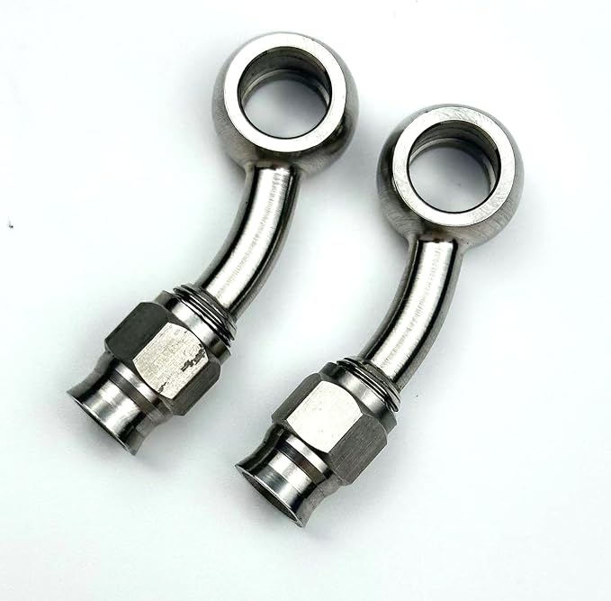 2pcs stainless steel 28 Lateral degree elbow female AN3-3 3AN to Metric M10 - Image 3