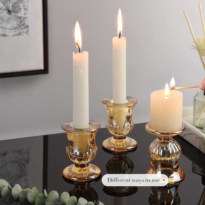 Letine Gold Candlestick Holders Set of 12-2.5" H Taper Candle Holders Bulk - Image 8