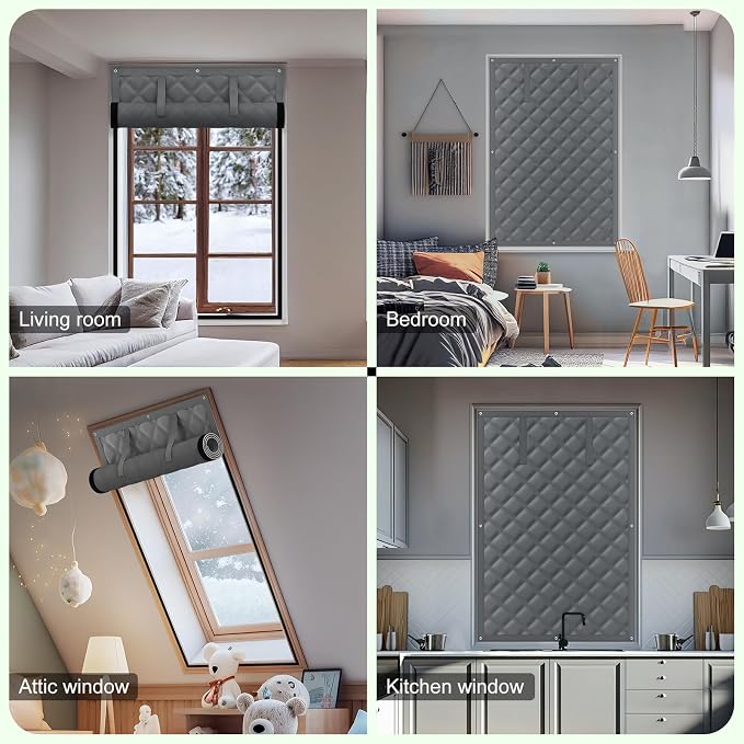 Thermal Insulated Window Cover, Curtain Size 26 x 38 Inch, Heavy Duty Dense - Image 6