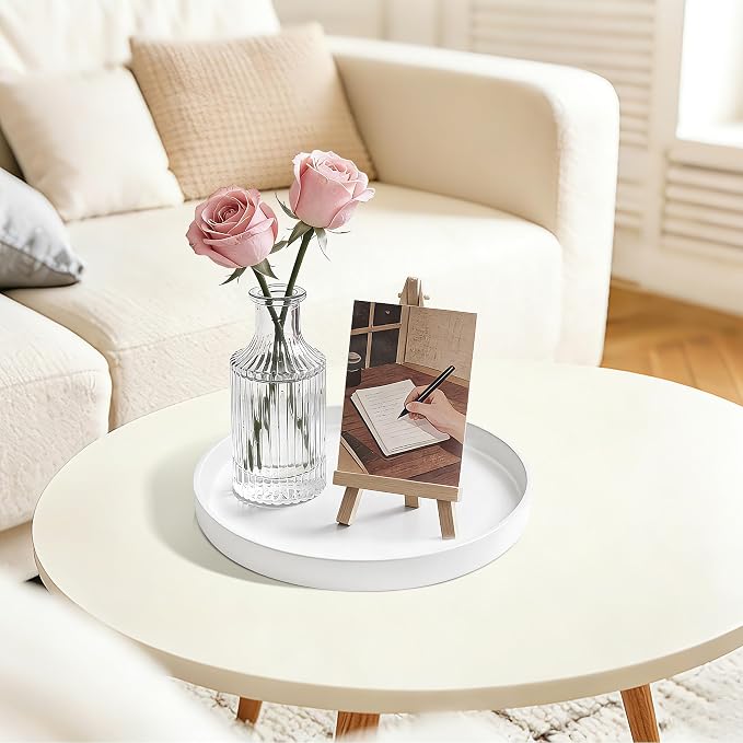 1 Pack 8" Bathroom and Vanity Tray, ABS Bathroom Counter Organizer, Coffee - Image 3