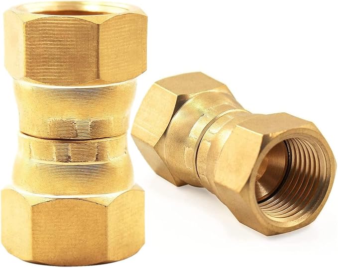 MENSI Brass 3/8" Female Flare by 3/8" Female Flare Swivel Brass Adapter Tube by MENSI