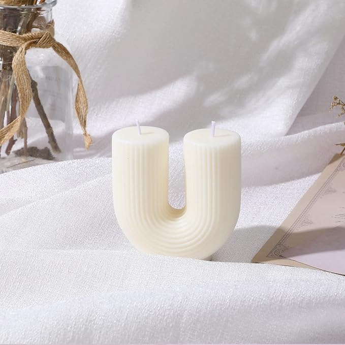 Tondiamo U Shaped Candle Ribbed Soy Wax Scented Decorative Candles Minimalist - Image 3