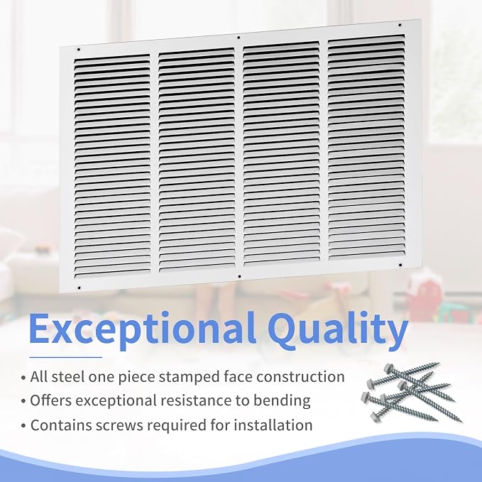Howeall 24"W x 16"H Steel Return Air Grille, Air Return Vent Cover - Image 2