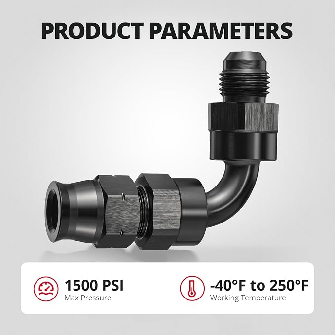 EVIL ENERGY 6AN Male to 3/8" Hardline Compression Fitting Adapter 90 Degree - Image 4