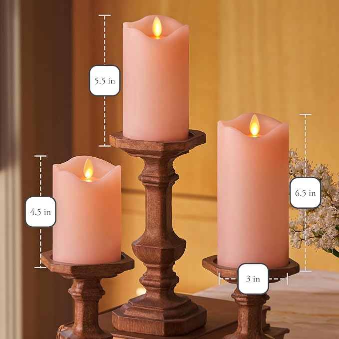 Co. Flameless LED Battery Operated Flickering Pillar Candles - Image 6