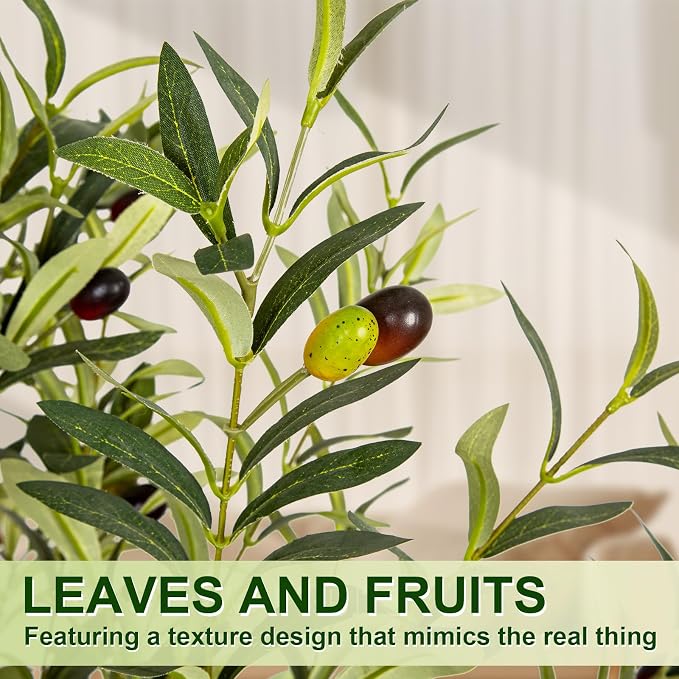 VIVATREES Olive Trees Artificial Indoor, 5FT Tall Faux Olive Tree - Image 6