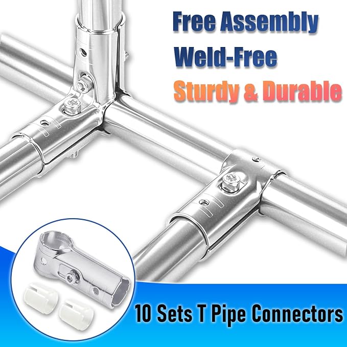 10 Sets T Pipe Connectors Fits 1/2" EMT Conduit & 1/2" NPS Steel Pipe | - Image 8