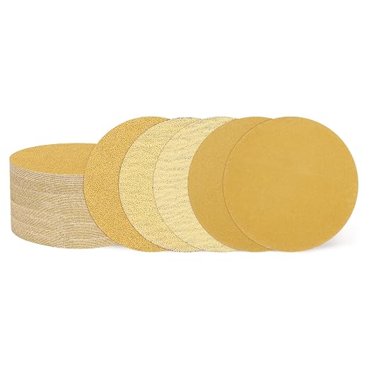 HARFINGTON 50Pcs 3Inch Sanding Disc Hook & Loop Gold Aluminum Oxide | by HARFINGTON