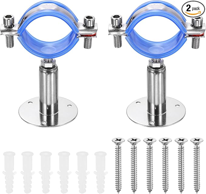 HARFINGTON 2 Set Wall Mount Ceiling Mount Pipe Supports 304 Stainless Steel by HARFINGTON