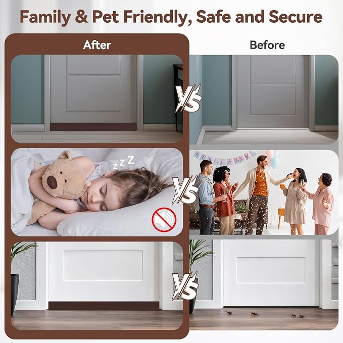 Ohuhu 118" Silicone Door Draft Stopper, - Image 2