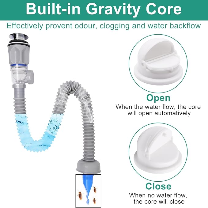Bathroom Sink Drain Kit, Sink Drain Pip Kit - Image 4