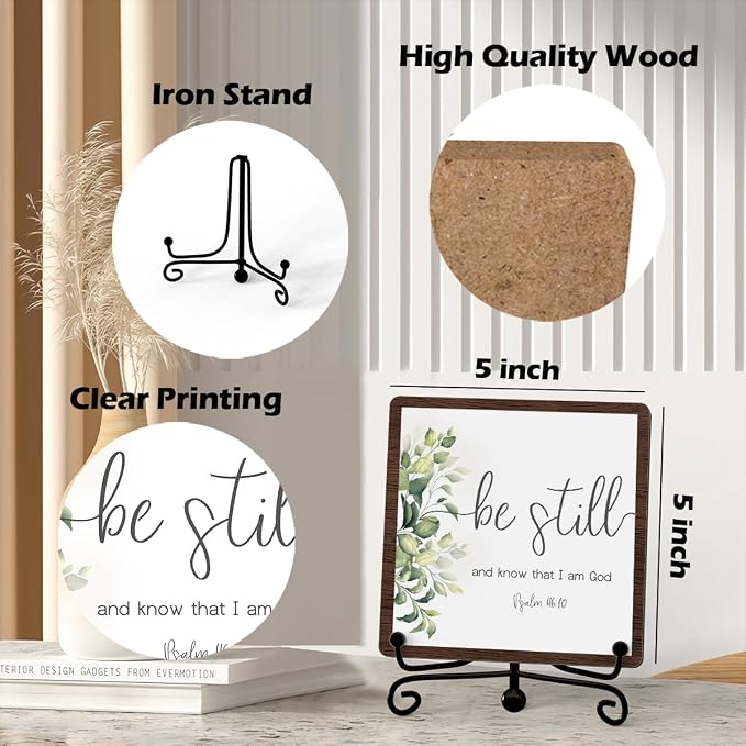 Be Still And Know That I Am God Table Sign, Farmhouse Bathroom Decor, - Image 2