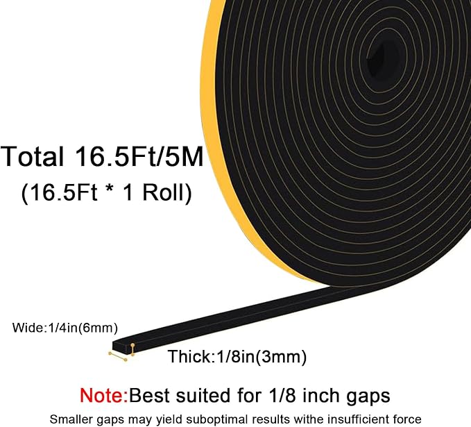 Thin Foam Seal, Windows & Doors, Blocks Drafts, Strong Adhesive | Reduces noise - Image 6