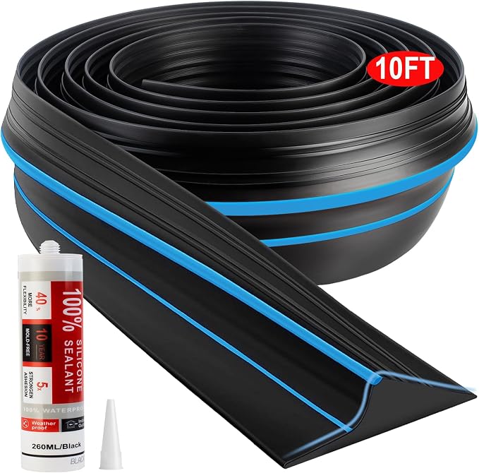 Jin&Bao Universal Garage Door Threshold Seal Strip 10FT Kit, Bottom Waterproof by Jin%26Bao