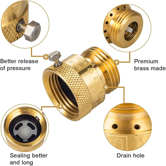 4-Pack Brass Vacuum Breaker Set 3/4" Anti-Siphon Hose Bib Valve - Image 2