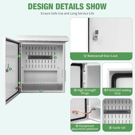 Outdoor Electrical Box with Thermostat and Cooling Fan 20'' x 16'' x 8'' - Image 6