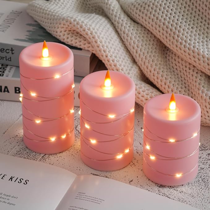 Rose Pink Flameless Candles - Image 3