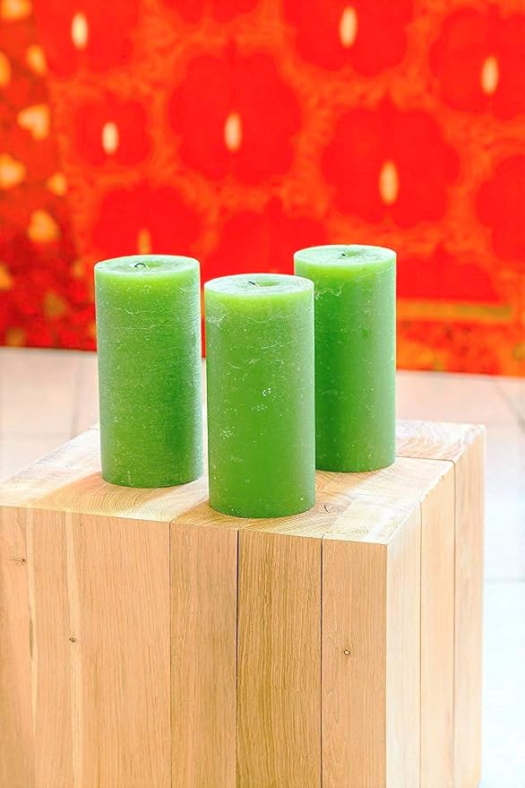 Set of 3 Pillar Candles 3" x 6" Unscented Handpoured Weddings, Home Decoration - Image 5