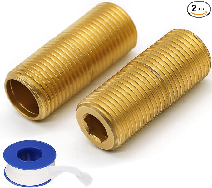 Brass Pipe Adapter Plumbing, G1/2" Male Thread to NPT1/2" Male Pipe Fitting by FULAIWANG