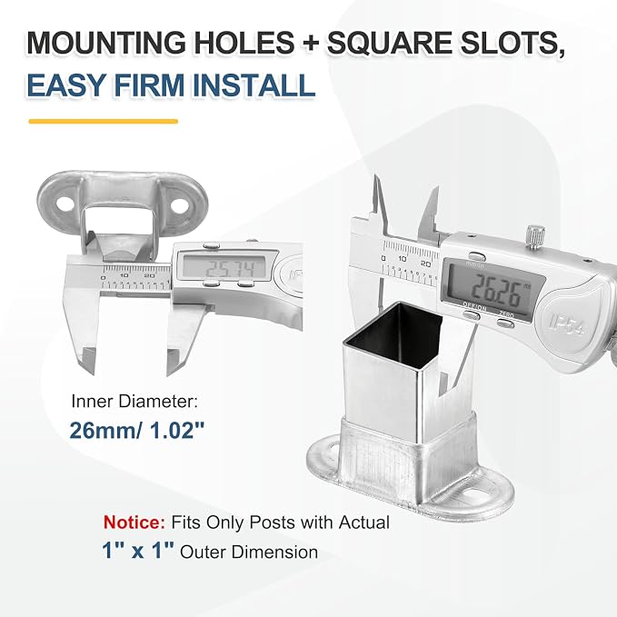 uxcell 10 Pack Square Post Flange Base, Fits 1x1 Square Tube Galvanized Steel - Image 3