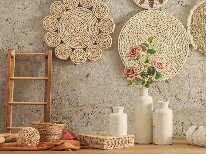 Ceramic Vases Set of 3, Pottery Rustic Farmhouse Decorative Vases Modern Decor - Image 6