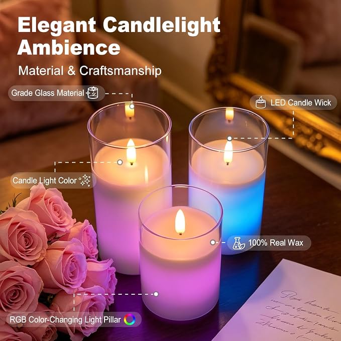LEDHOLYT Rechargeable RGB Flameless Candles, Holiday Décor & Gifts - Image 2