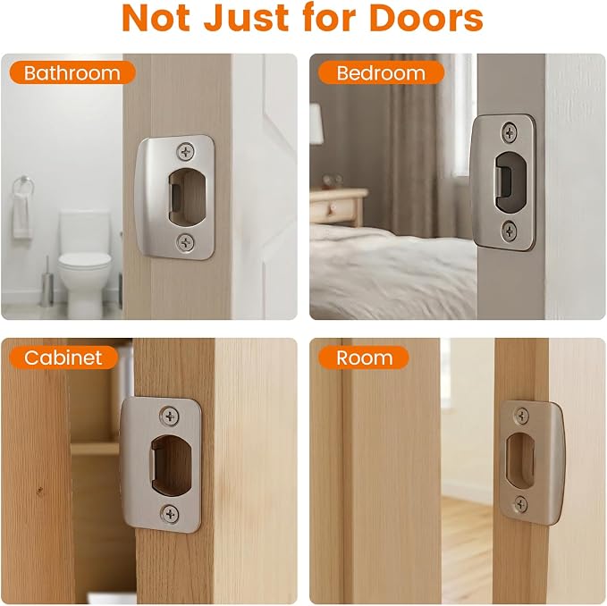 2 Pack Brushed Stainless Steel Door Plates 2.2 x 1.7 Inch – Modern Interior - Image 3