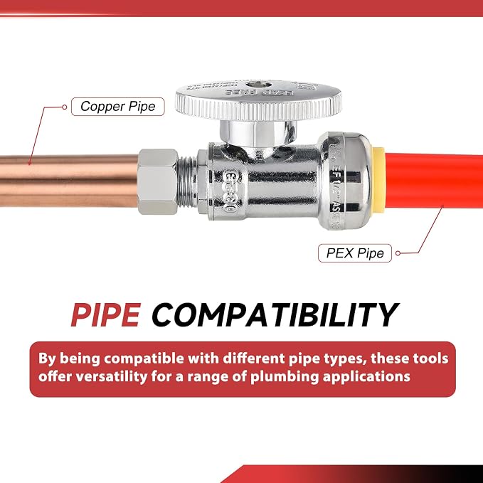 10 Pieces EFIELD Push Fit Straight Stop Valve, 1/4 Turn | Water Shut Off 1/2 - Image 3