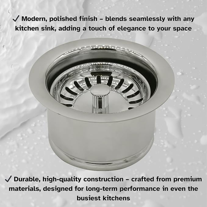 Westbrass D2082S-05 3-1/2" Extra-Deep Collar Kitchen Sink Waste Disposal Flange - Image 9