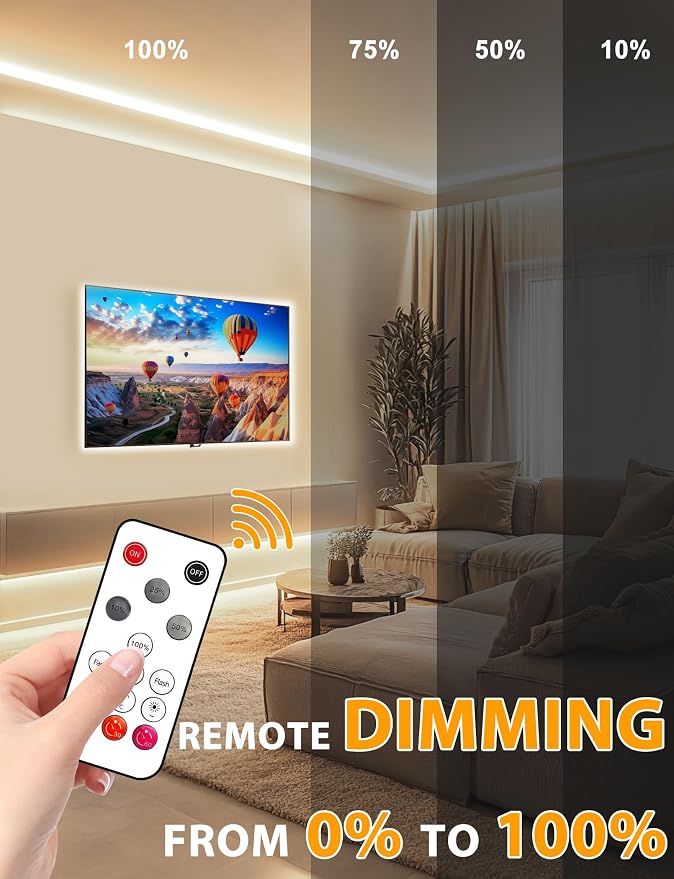 Lamomo COB LED Strip Lights 6.56Ft, Natural White Dimmable Self-Adhesive Led - Image 2